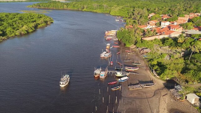 Aerial view of Mandacaru riverfront in Joao Pessoa, Brazil.