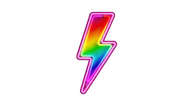 Colorful lightning bolt electric symbol