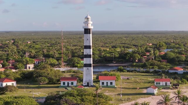 Aerial view of Mandacaru Lighthouse in Joao Pessoa, Brazil.