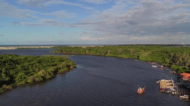 Aerial view of Mandacaru riverfront in Joao Pessoa, Brazil.