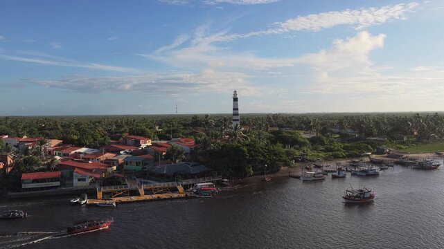 Aerial view of Mandacaru Lighthouse in Joao Pessoa, Brazil.
