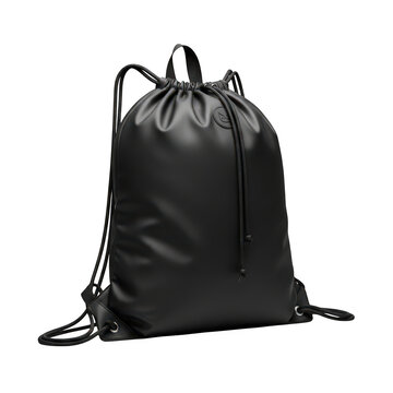 Black drawstring backpack