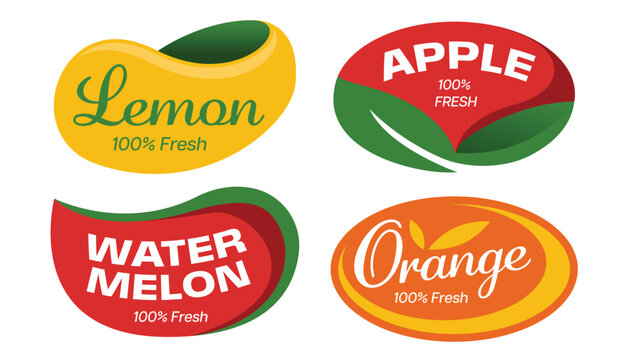 Fruits emblem logo collection. Tropical fruit label design template.