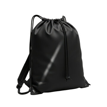 Black drawstring backpack