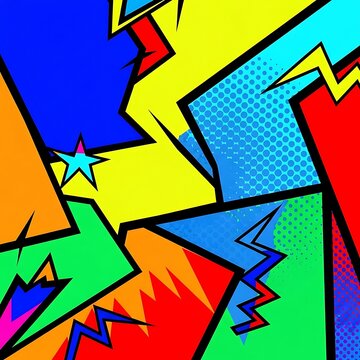 Abstract geometric pattern with colorful overlapping shapes.