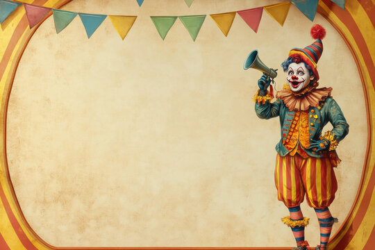 Megaphone Vintage Circus Clown