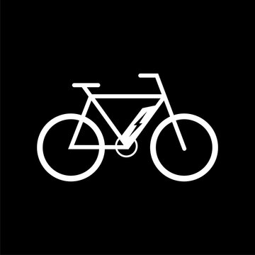 Electric bike sign icon isolated on black background