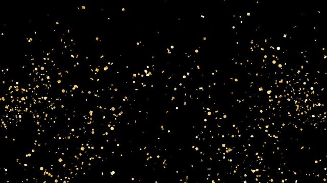 Gold Confetti Dual Cannon Snap Burst Alpha Channel Transparent Background Luxury Celebration 4K