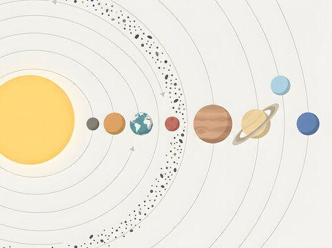 Solar system planets diagram illustration for education