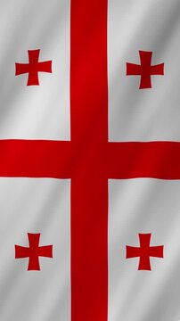 Georgia flag waving in the wind 4K animation vertical video