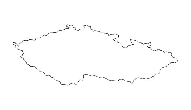 Czech republic outline map with national border shape for geographic infographic design.