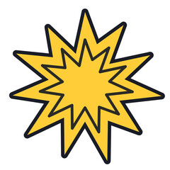 Comic Explosion Star Burst Yellow Pop Art Boom Bang Transparent Background © bappi
