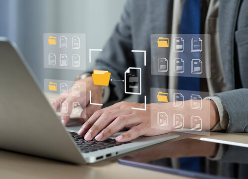 Concepts regarding data export and privacy requests; documents and folders being downloaded from user accounts; access to personal data; data backup; and secure data management.