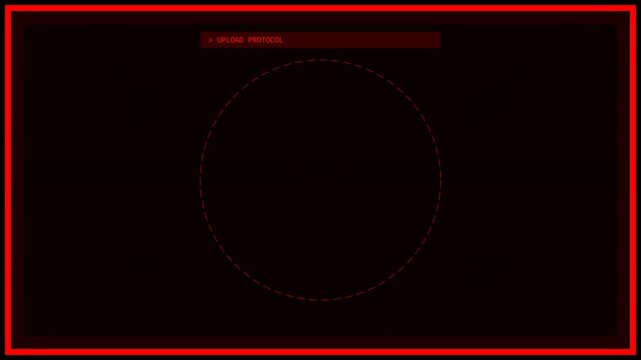 Abstract digital art with red circle on black background