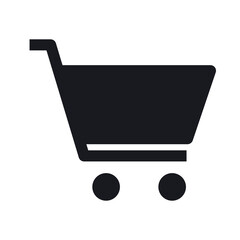 Shopping Cart Icon Solid Black Silhouette Ecommerce Buy Now Transparent Background © bappi