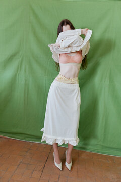Anonymous Woman Fashion Portrait - Take off clothes