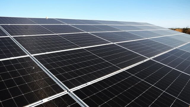 Solar modules capturing daylight for electricity generation. Modern green technology for sustainable energy production.