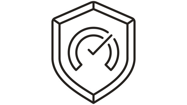 Minimalist icon representing high performance security and optimized safety shield protection