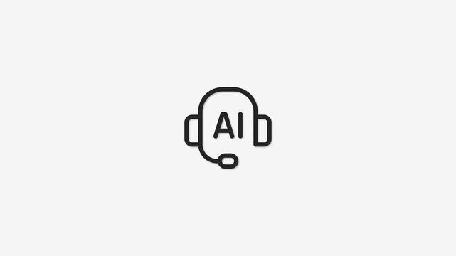 Artificial intelligence headset logo with ai letters for technology and communication services.