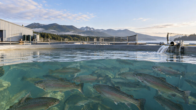 Harvest Size Fish Swim Before Humane Transfer
