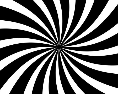 Hypnotic Black and White Swirl Optical Illusion.
