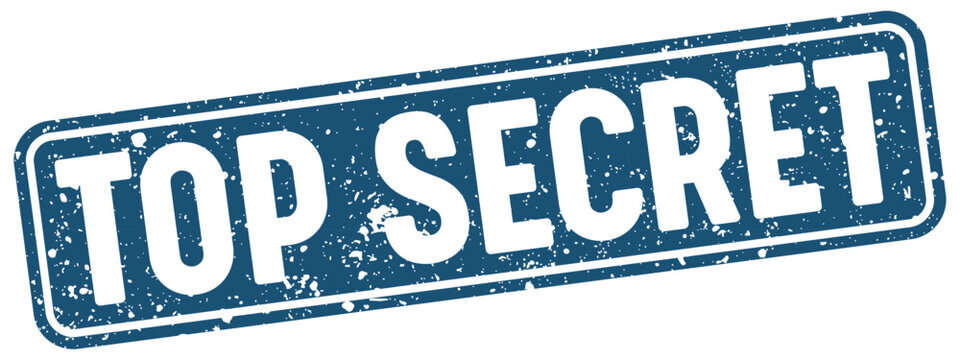 top secret stamp. top secret blue rectangular grunge stamp on transparent background
