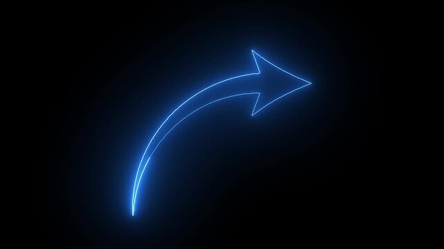 Glowing Curve Blue Arrow Animation