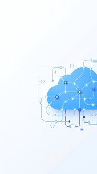 Cloud Computing and SaaS Tech Background with Network Mesh