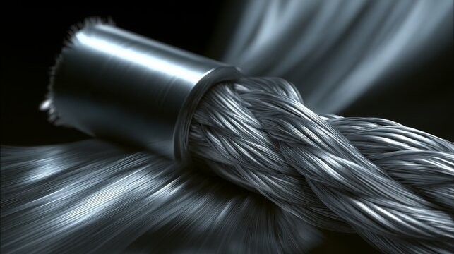 Close-up stylized vector artwork of steel wire rope. 