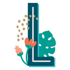 Obraz premium Tropical decorated capital letter l