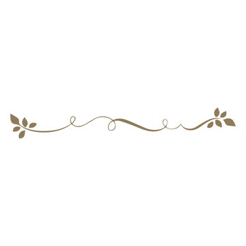 Floral design leaves thin hand drawn