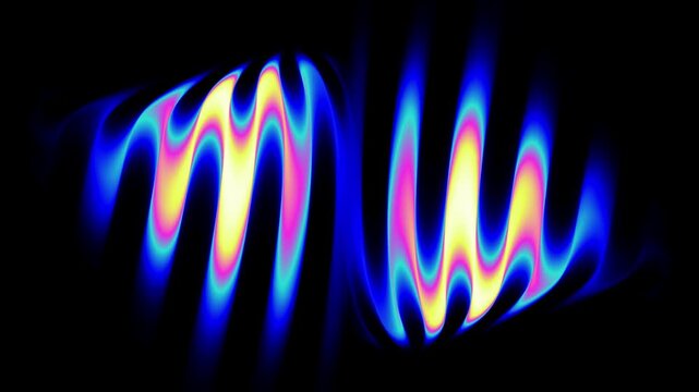 Colorful liquid gradients flow and morph against a black backdrop 4k loop animation.