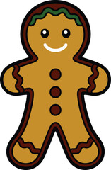 Obraz premium Gingerbread man cookie illustration sweet baked treat holiday season dessert festive food character