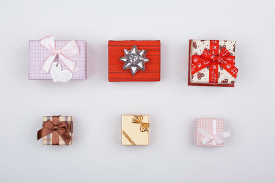 Assembling gifts lie on a white background.