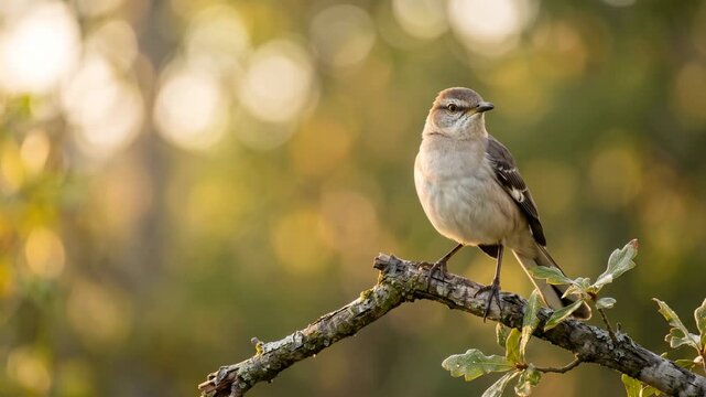 northern mockingbird close up at morning light in central park new york city video