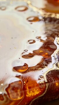 Vertical video: Shifting camera revealing polished agate slice on white tabletop, showing texture