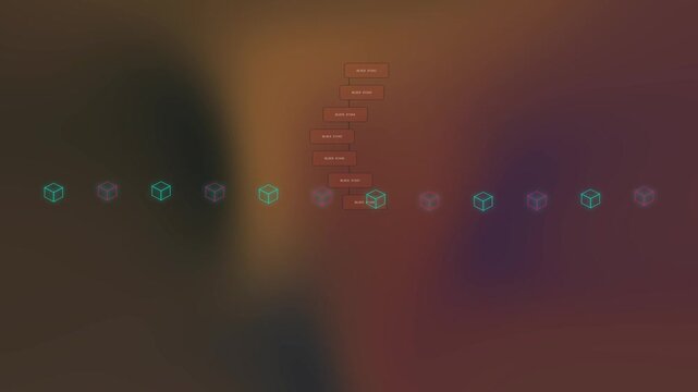 4K Tex 16 Blockchain Block Stack Particle Dynamics with Audio Visualizer Background Loop