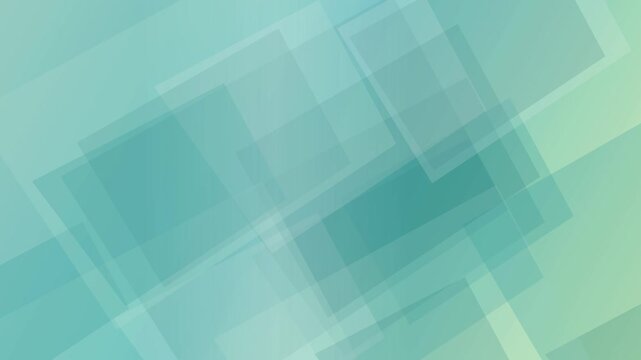 Abstract Geometric Background With Overlapping Transparent Squares in Teal and Green Gradient