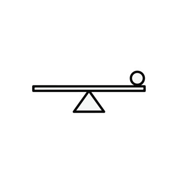 Minimalist seesaw icon representing balance and stability