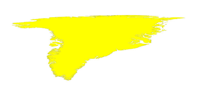 Greenland Map in Real Earth Projection Vector