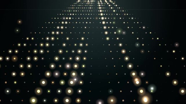 A seamless pattern of glowing golden lights fading into the distance against a black background.
