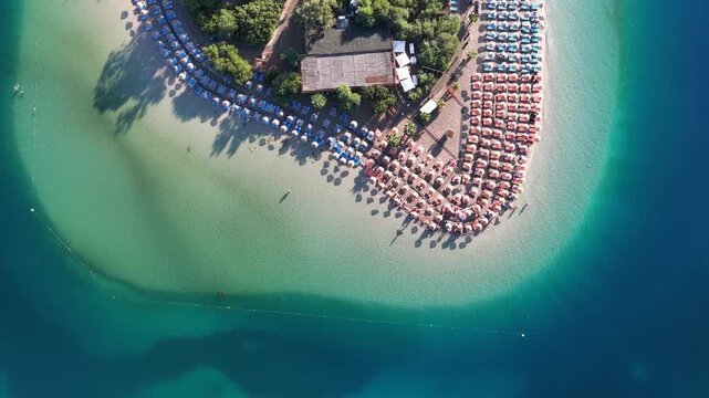 Fethiye Oludeniz Beach Drone Video, Kumburnu Beach Summer Season Photo, Fethiye Mugla Turkiye (Turkey)
