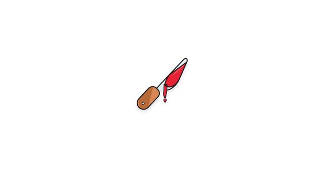 Bloody Knife Halloween Horror Icon Animation 4K