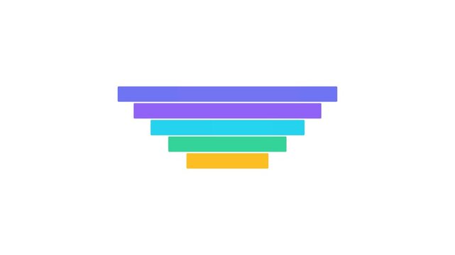 Colorful Conical Funnel Diagram for Data Visualization.