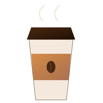 Takeaway paper hot coffee cup isolated on transparent background. Disposable coffee mug element for cafe menu, coffee shop design, and barista graphic. PNG overlay.