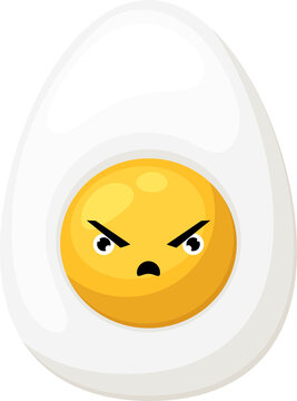 Angry Egg With Expressive Face Design