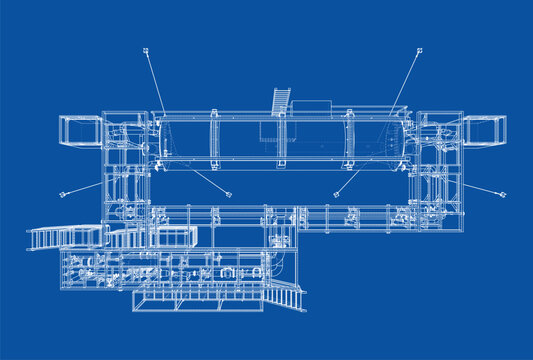 architectural blueprint illustration. Vector