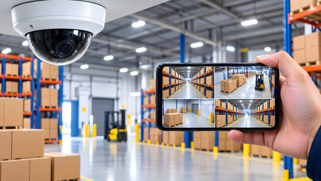 Monitoring warehouse inventory with a security camera and smartphone