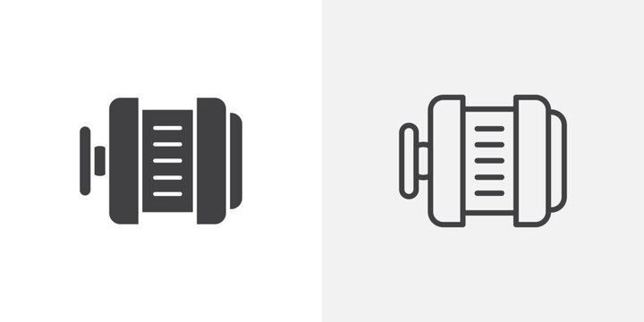Car alternator vector icons set on white background