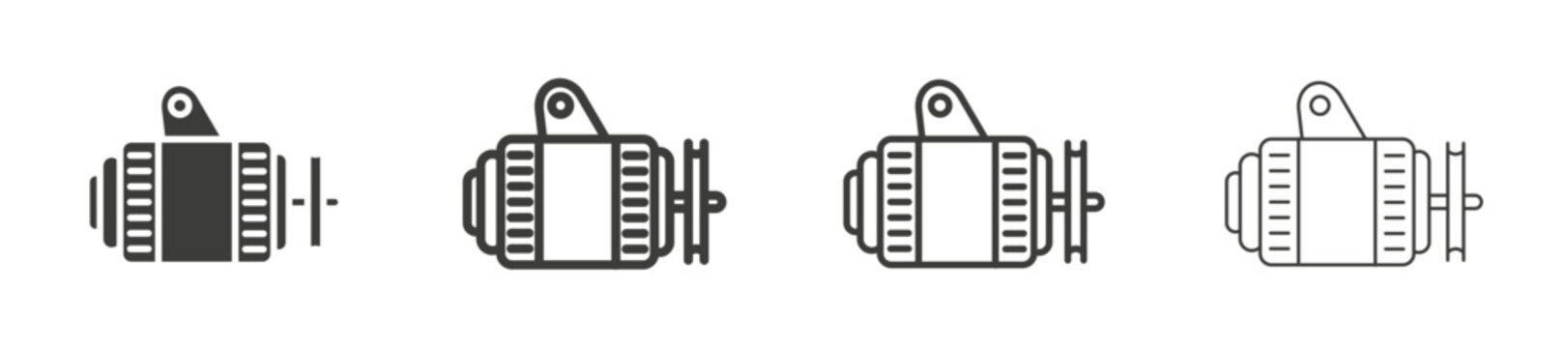 Car alternator icons vector pack in black color